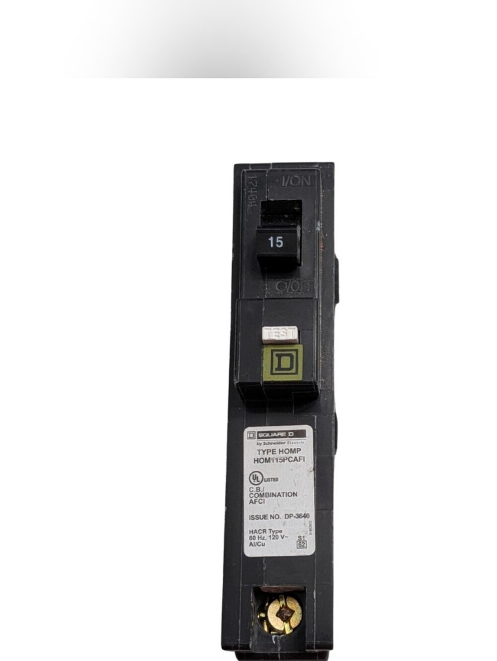 Square D 15 Amp AFCI Circuit Breaker Homeline Plug On Neutral HOM115PCAFI